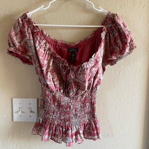 Floral Smocked Off-Shoulder Top